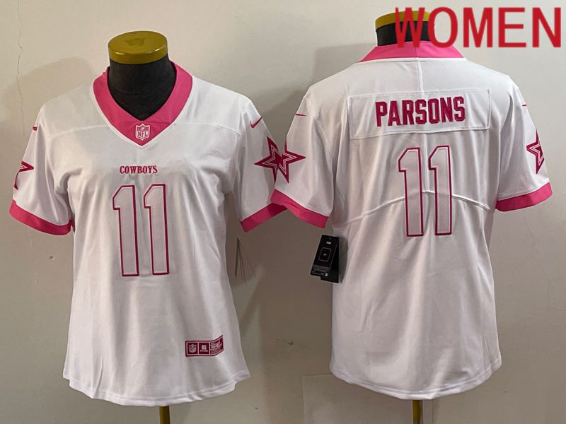 Women Dallas Cowboys #11 Parsons White 2023 Nike Vapor Limited NFL Jersey style
